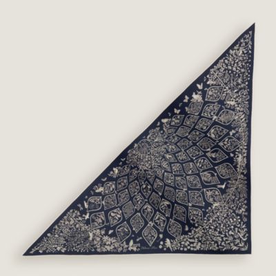 ❤未使用品❤カシミヤマフラー ネイビーｘパープル 30ｘ152ｃｍ エルメス エルメス HERMES マフラー ストール カシミヤ パープル ネイビー